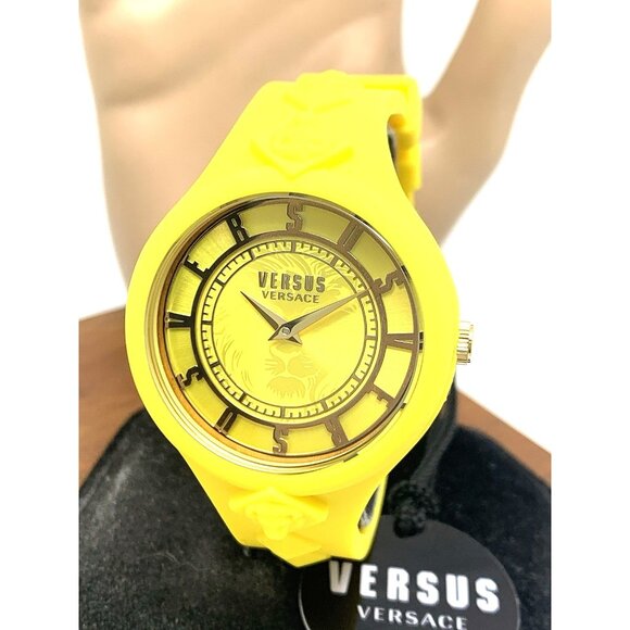 Versus by Versace Women's Watch VSP1R1621 Fire Quartz Yellow Rubber Band 39mm - Picture 1 of 14